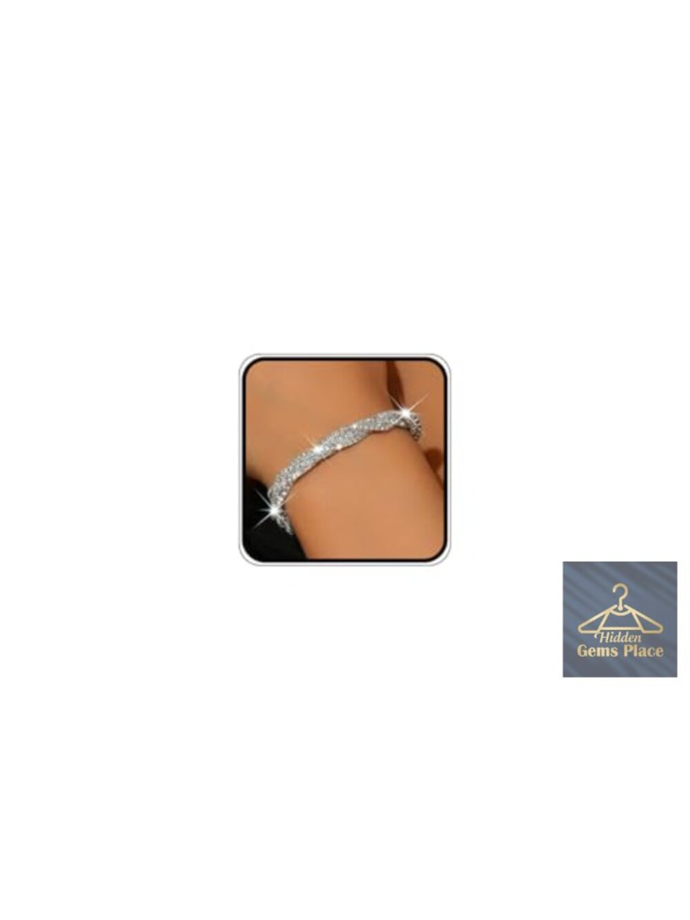 Silver Rhinestone Stretch Twisted Bracelet Sparkly Crystal Wedding Prom Jewelry